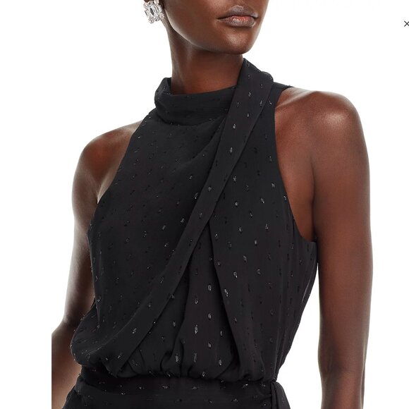 AQUA | Metallic Draped Mini Dress  (Size XS) - Picture 6 of 8